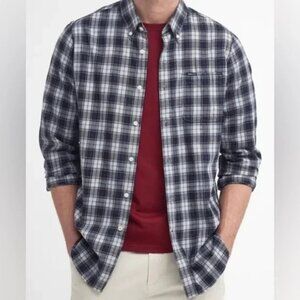 Eddie Bauer, size M, men’s plaid long sleeve button down shirt.